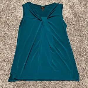 🍃 Worthington Green Top with Overlapping Neckline (Size M)